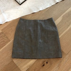She Sky Small Gray Faux Leather skirt